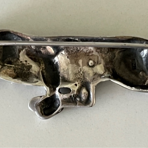 925 PANTHER LEOPARD EXQUISITE Marcasite Sterling Silver Signed Brooch Pin Gift - Picture 12 of 17